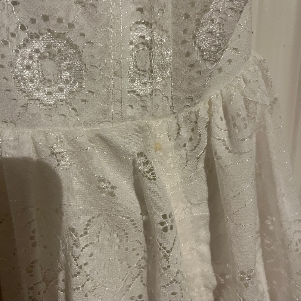 Dark in Love white eyelet high low midi dress w cross charm - Picture 4 of 6